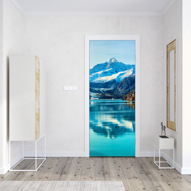 Naklejka na drzwi spokojne turkusowe jezioro górskie – Wallissimo® Naklejka na drzwi spokojne turkusowe jezioro górskie – Wallissimo®