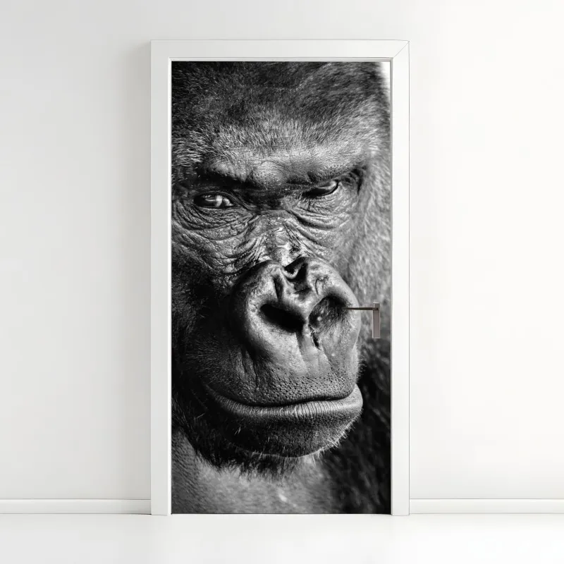 Naklejka na drzwi niebieskie peonie w stylu botanicznym – Wallissimo®