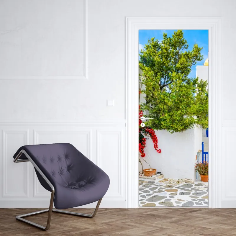 Naklejka na drzwi Haifoss wodospad o zachodzie słońca – Wallissimo®