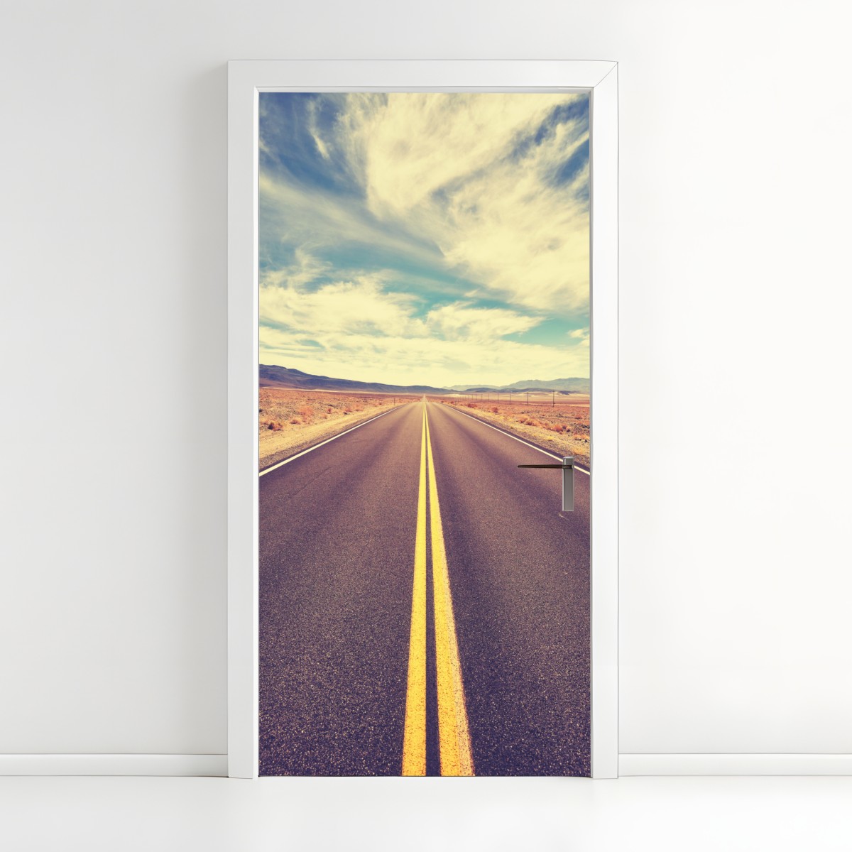 Door sticker vintage desert road, Death Valley – Wallissimo®