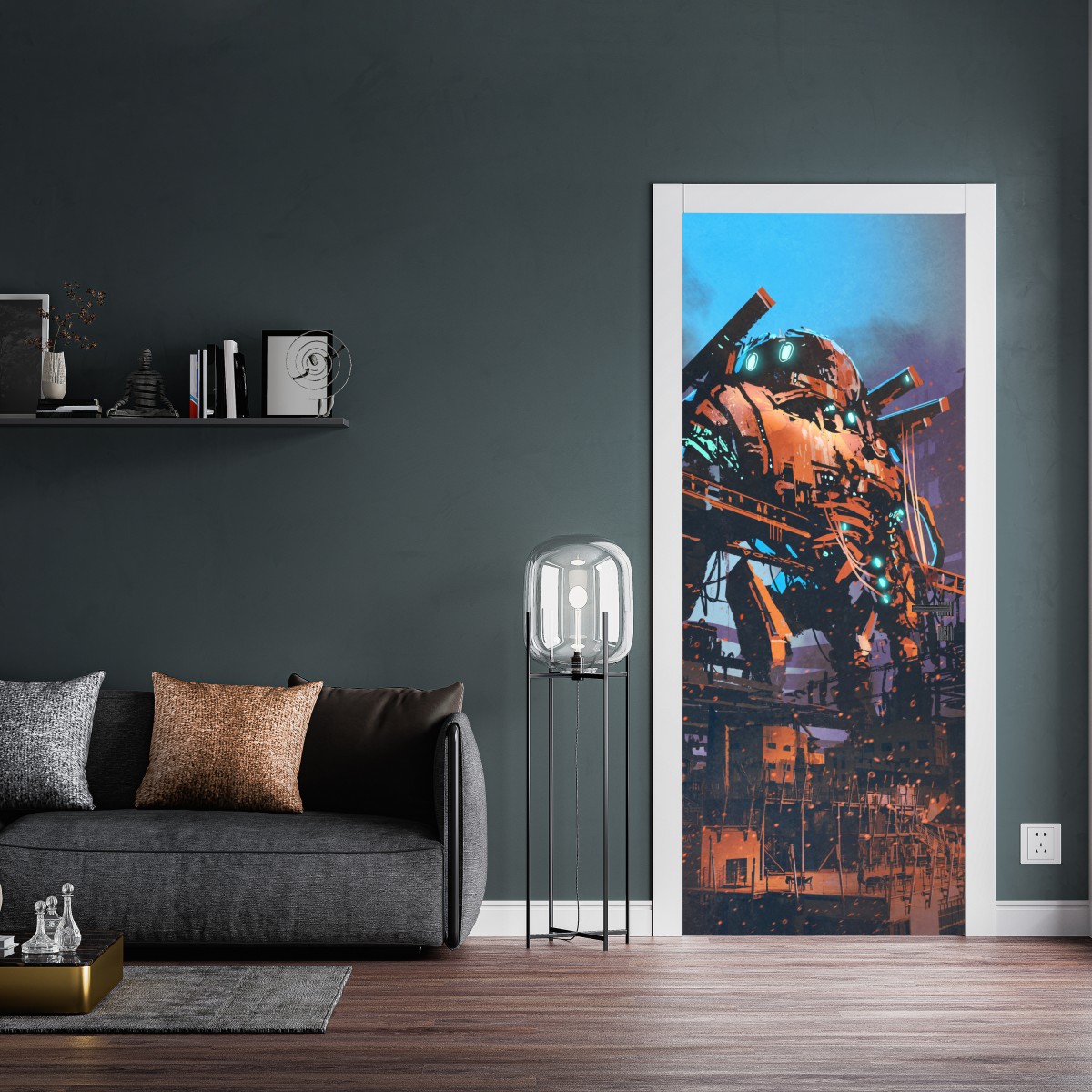 Naklejka na drzwi ogromny mech w opuszczonej fabryce – Wallissimo® Naklejka na drzwi ogromny mech w opuszczonej fabryce – Wallissimo®