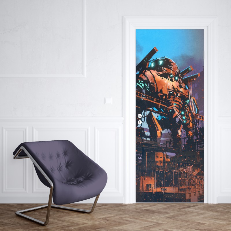 Naklejka na drzwi ogromny mech w opuszczonej fabryce – Wallissimo® Naklejka na drzwi ogromny mech w opuszczonej fabryce – Wallissimo®