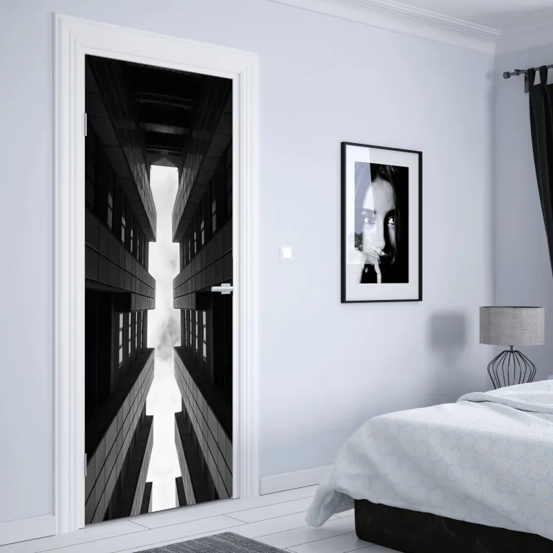 Naklejka na drzwi spokojny poranek nad jeziorem Braies, Dolomity – Wallissimo®