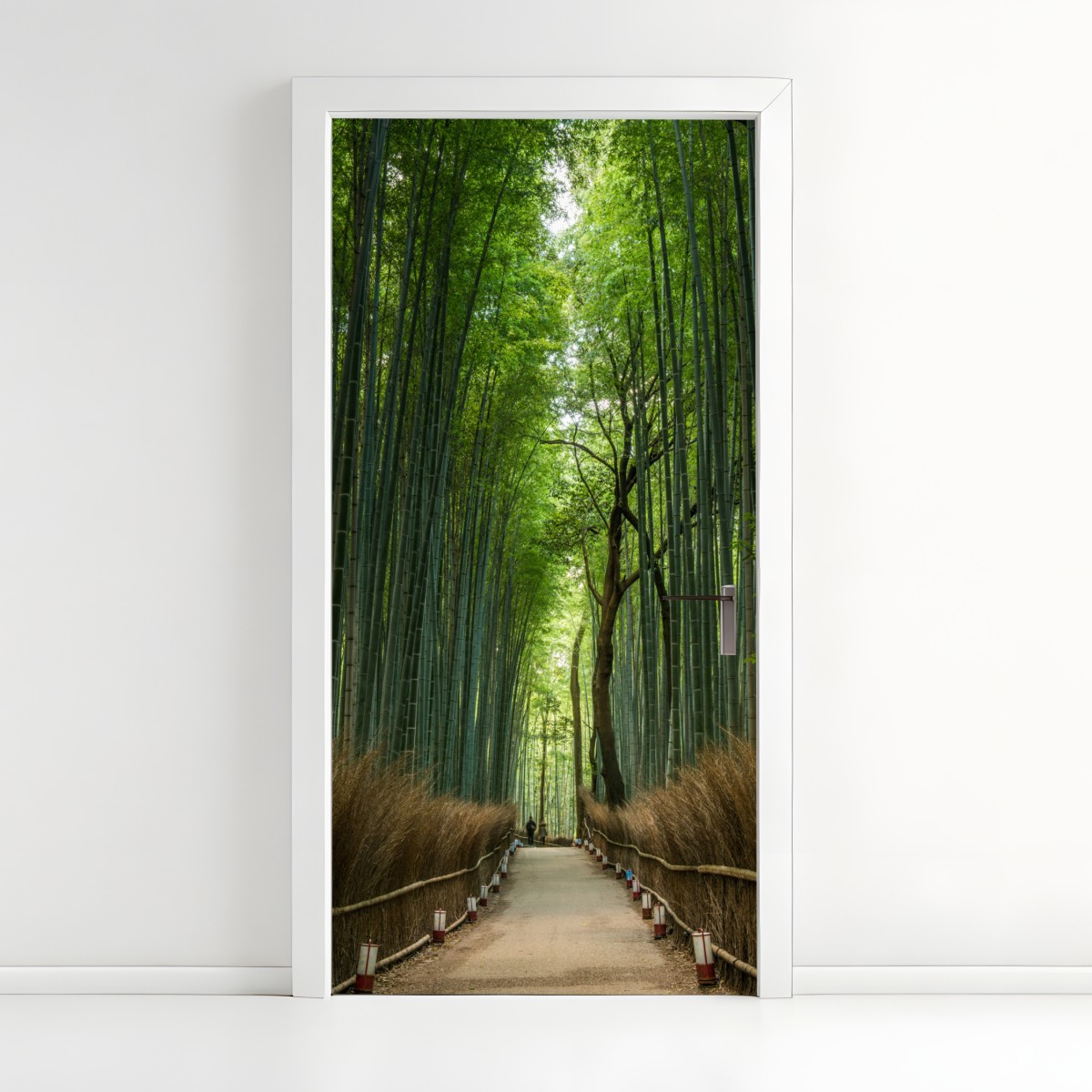 Door sticker serene bamboo grove pathway – Wallissimo®