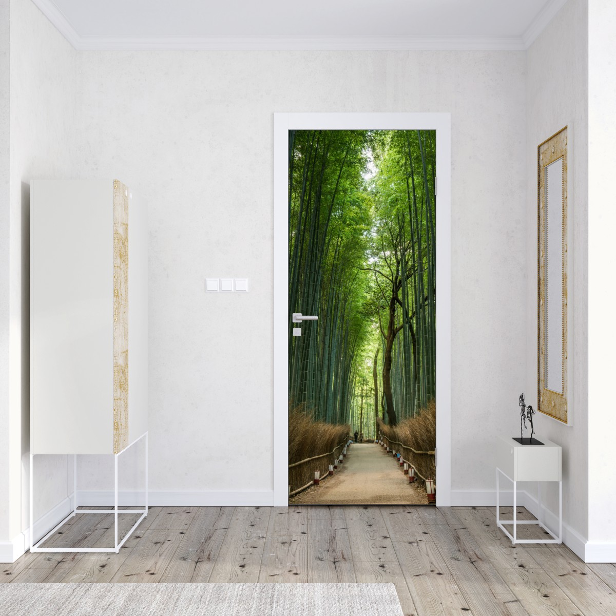 Naklejka na drzwi spokojna alejka w bambusowym gaju – Wallissimo® Naklejka na drzwi spokojna alejka w bambusowym gaju – Wallissimo®