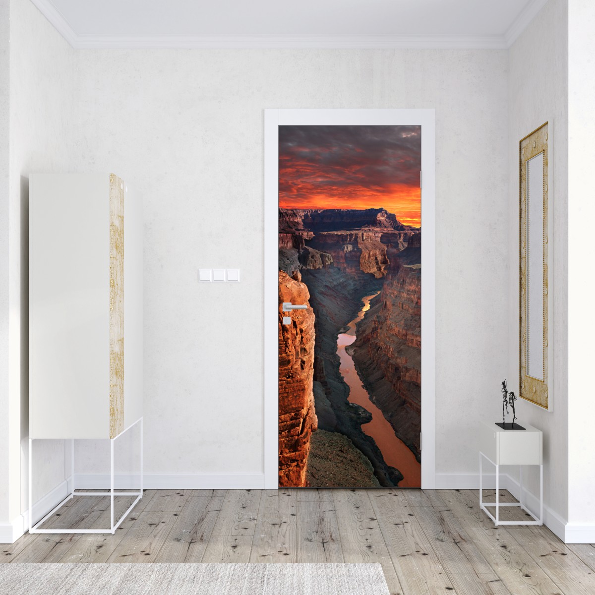 Naklejka na drzwi Wielki Kanion panorama zachodu słońca – Wallissimo® Naklejka na drzwi Wielki Kanion panorama zachodu słońca – Wallissimo®