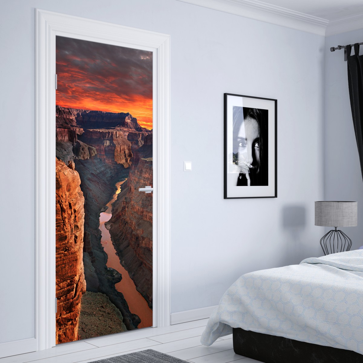 Naklejka na drzwi Wielki Kanion panorama zachodu słońca – Wallissimo® Naklejka na drzwi Wielki Kanion panorama zachodu słońca – Wallissimo®
