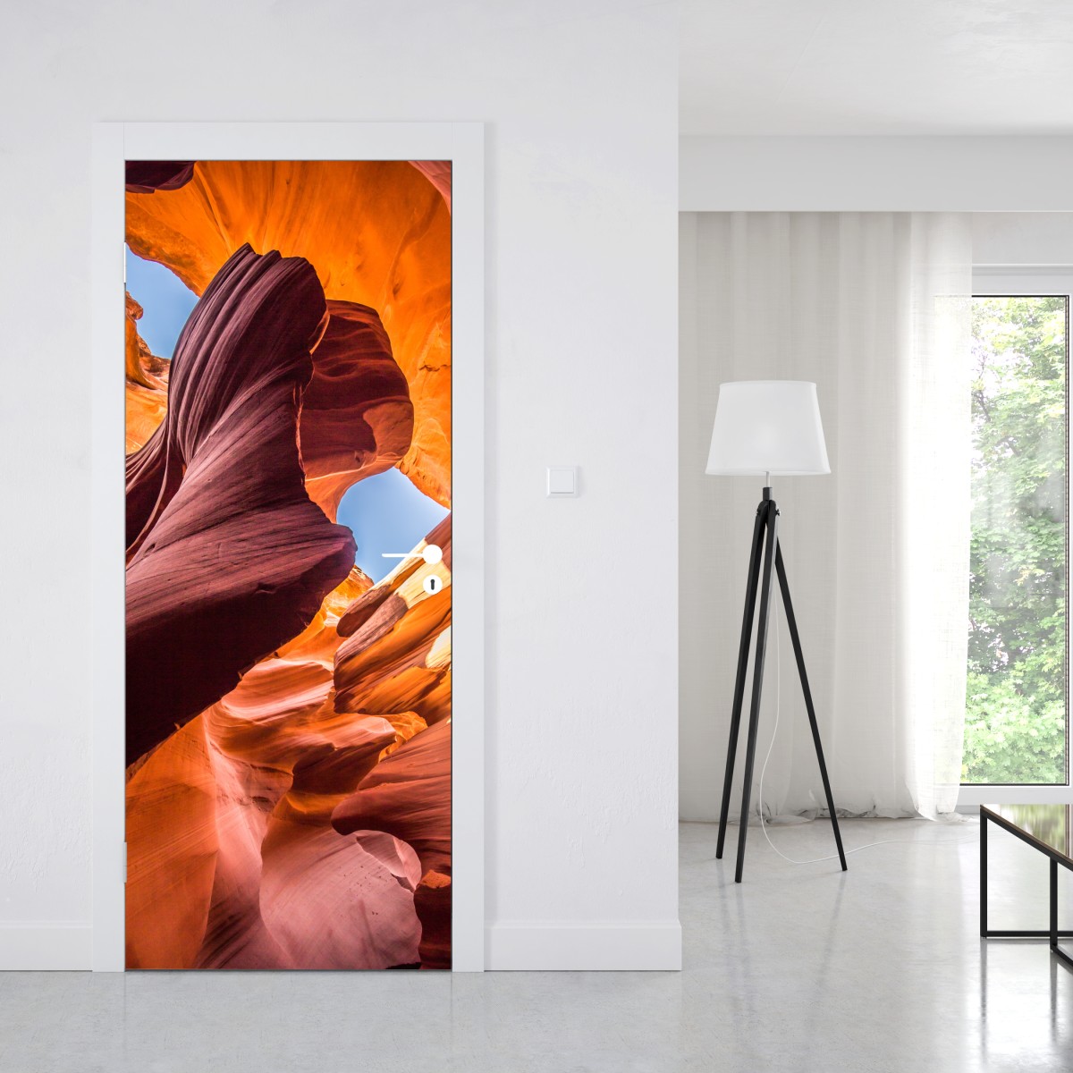 Naklejka na drzwi słoneczny wąwóz z formacjami skalnymi – Wallissimo® Naklejka na drzwi słoneczny wąwóz z formacjami skalnymi – Wallissimo®