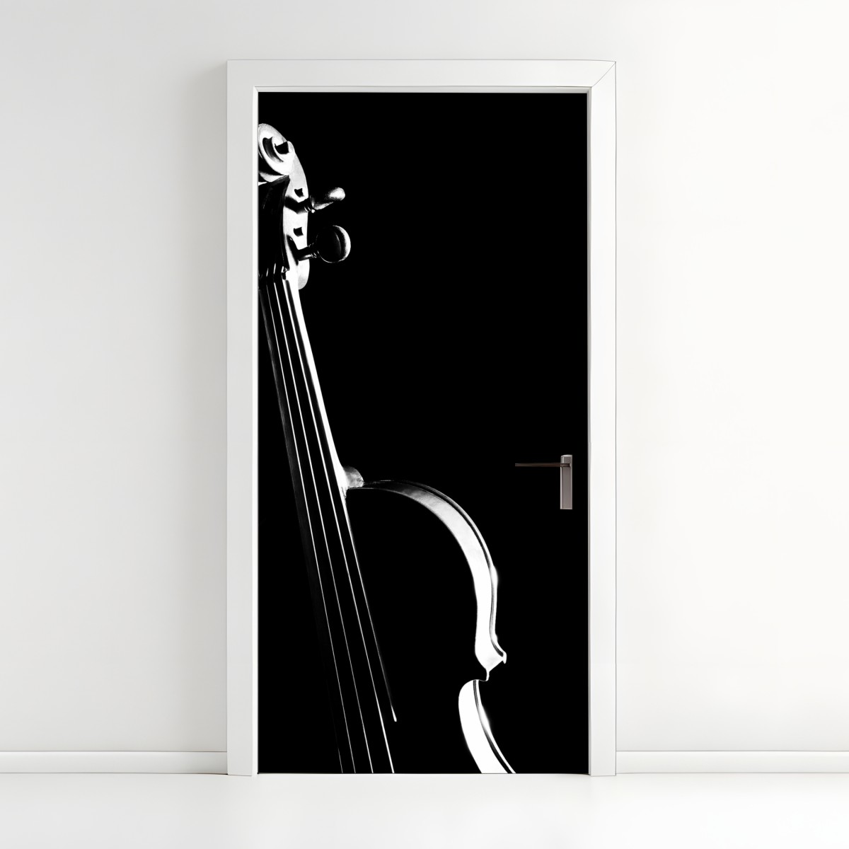 Door sticker elegant violin silhouette on black – Wallissimo®