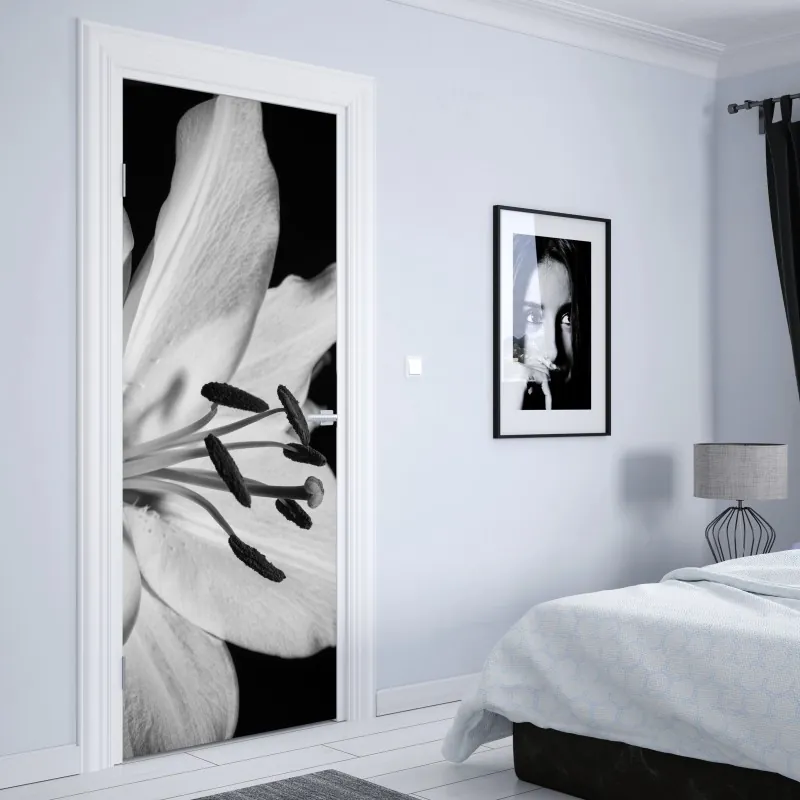 Naklejka na drzwi niebieska uliczka w Chefchaouen, Maroko – Wallissimo®