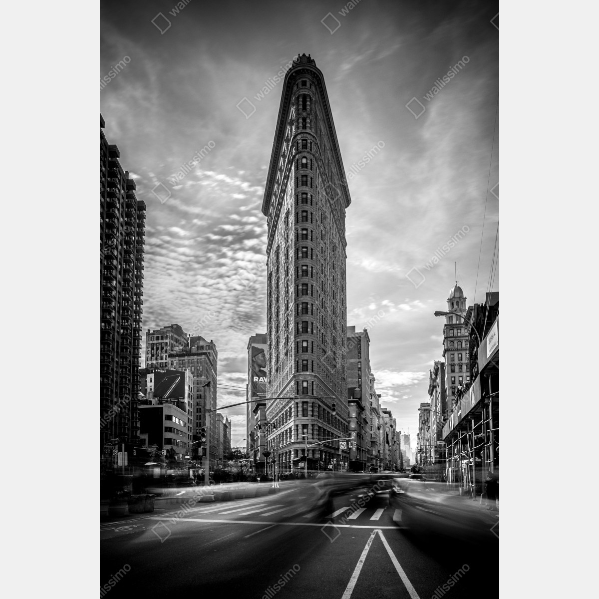 Naklejka na drzwi Flatiron, Nowy Jork — architektura w monochromie – Wallissimo® Naklejka na drzwi Flatiron, Nowy Jork — architektura w monochromie – Wallissimo®