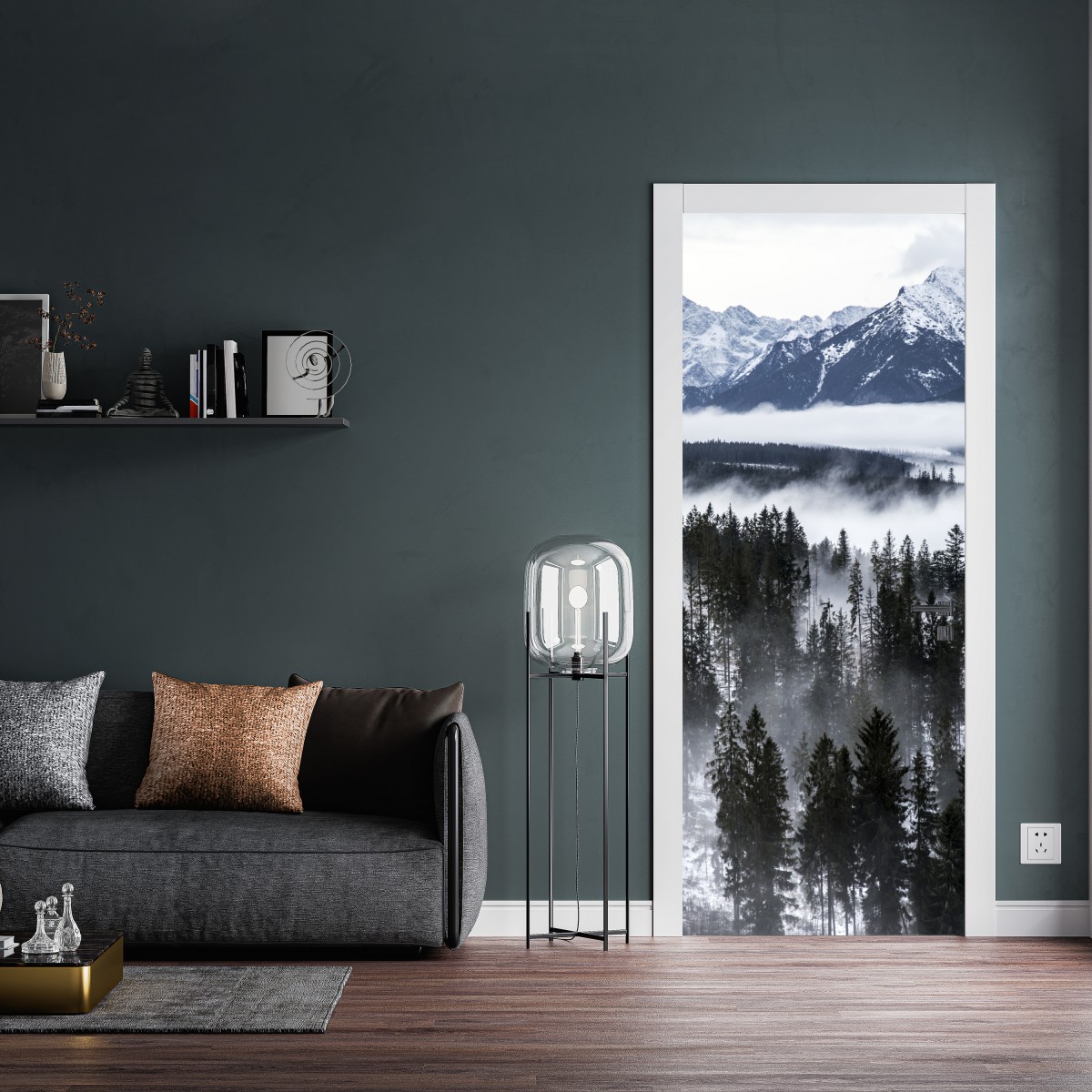 Naklejka na drzwi Tatry w zimowej mgle – Wallissimo® Naklejka na drzwi Tatry w zimowej mgle – Wallissimo®