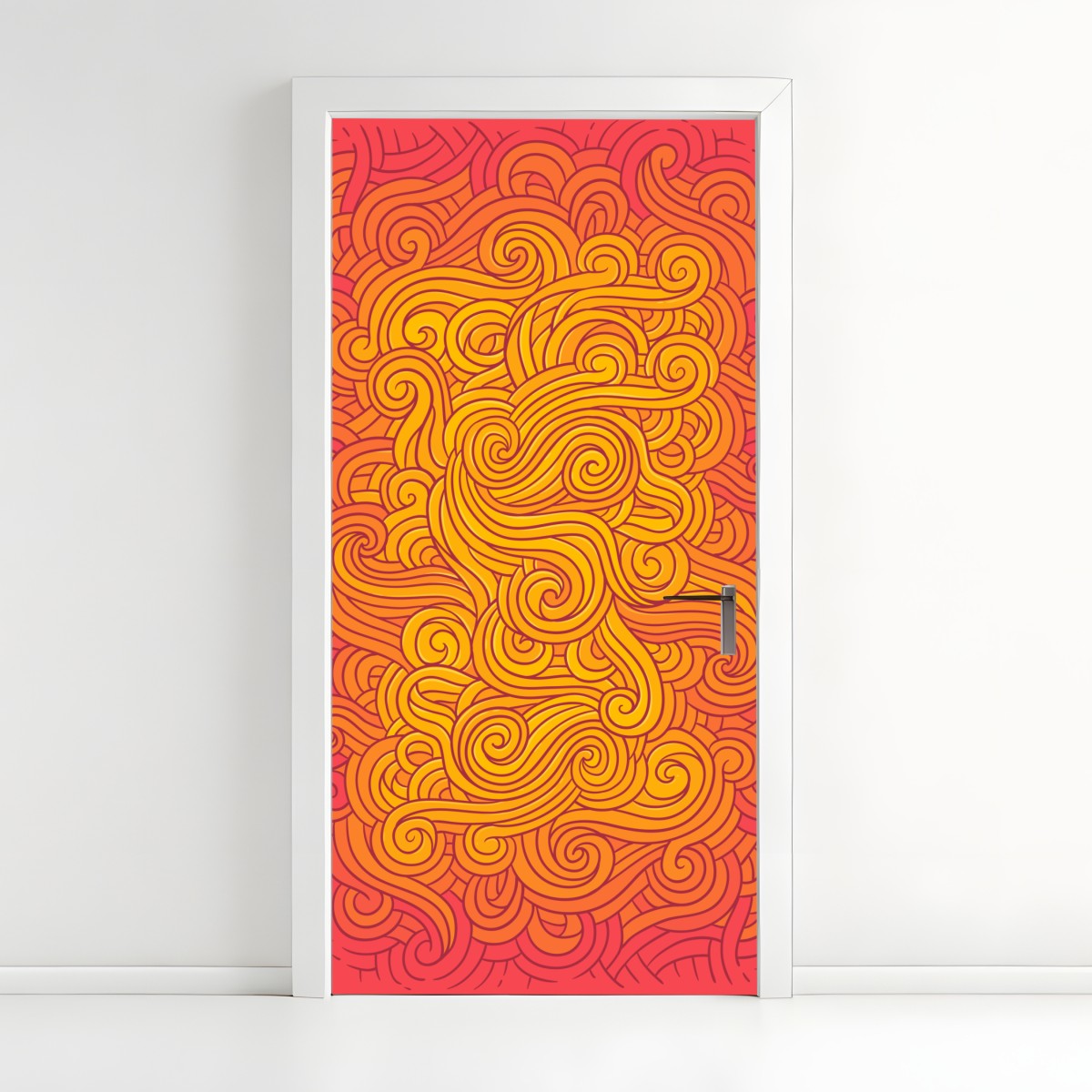 Door sticker warm swirling abstract pattern – Wallissimo®