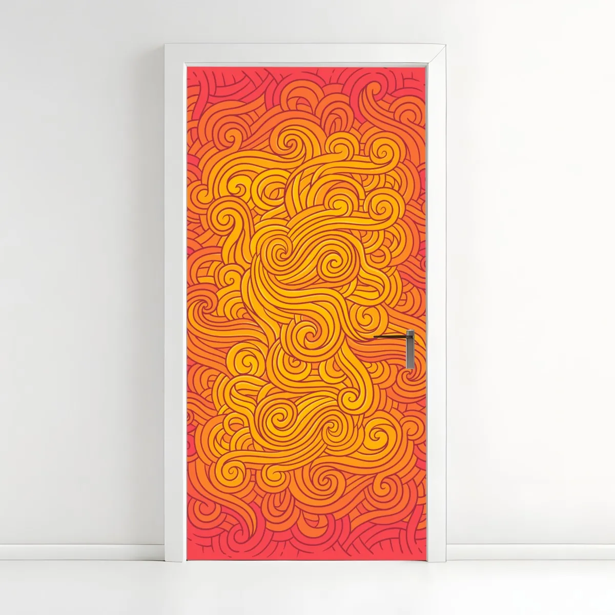 Naklejka na drzwi ciepły wirujący abstrakcyjny wzór – Wallissimo® Naklejka na drzwi ciepły wirujący abstrakcyjny wzór – Wallissimo®