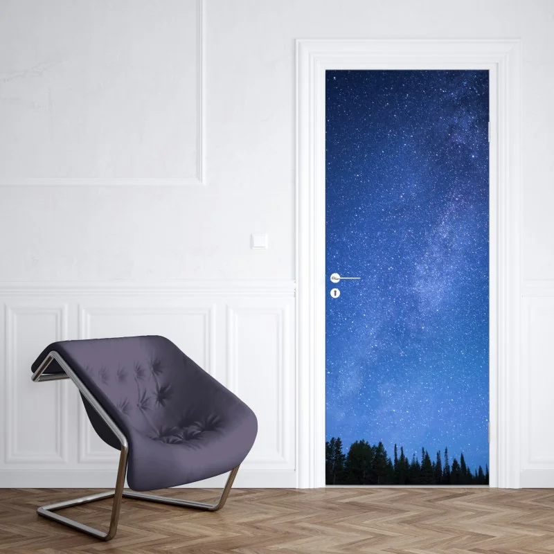 Naklejka na drzwi gwiaździsta Droga Mleczna nad lasem – Wallissimo® Naklejka na drzwi gwiaździsta Droga Mleczna nad lasem – Wallissimo®