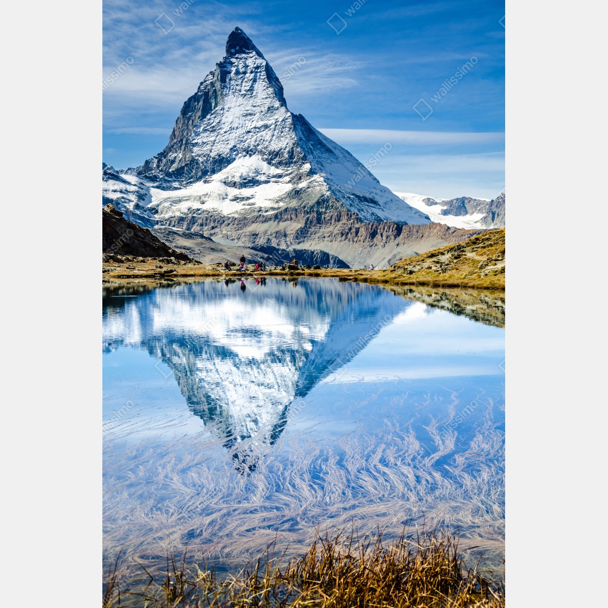 Naklejka na drzwi majestatyczny Matterhorn odbity w alpejskim jeziorze – Wallissimo® Naklejka na drzwi majestatyczny Matterhorn odbity w alpejskim jeziorze – Wallissimo®