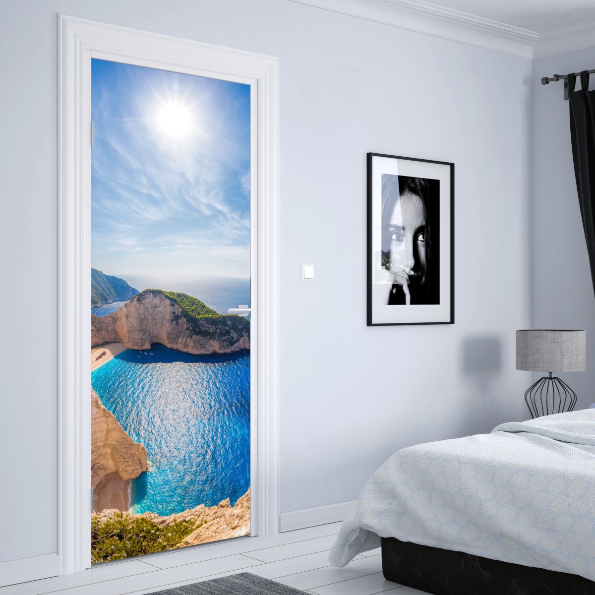 Naklejka na drzwi słoneczne klify na plaży Navagio, Zakynthos – Wallissimo® Naklejka na drzwi słoneczne klify na plaży Navagio, Zakynthos – Wallissimo®