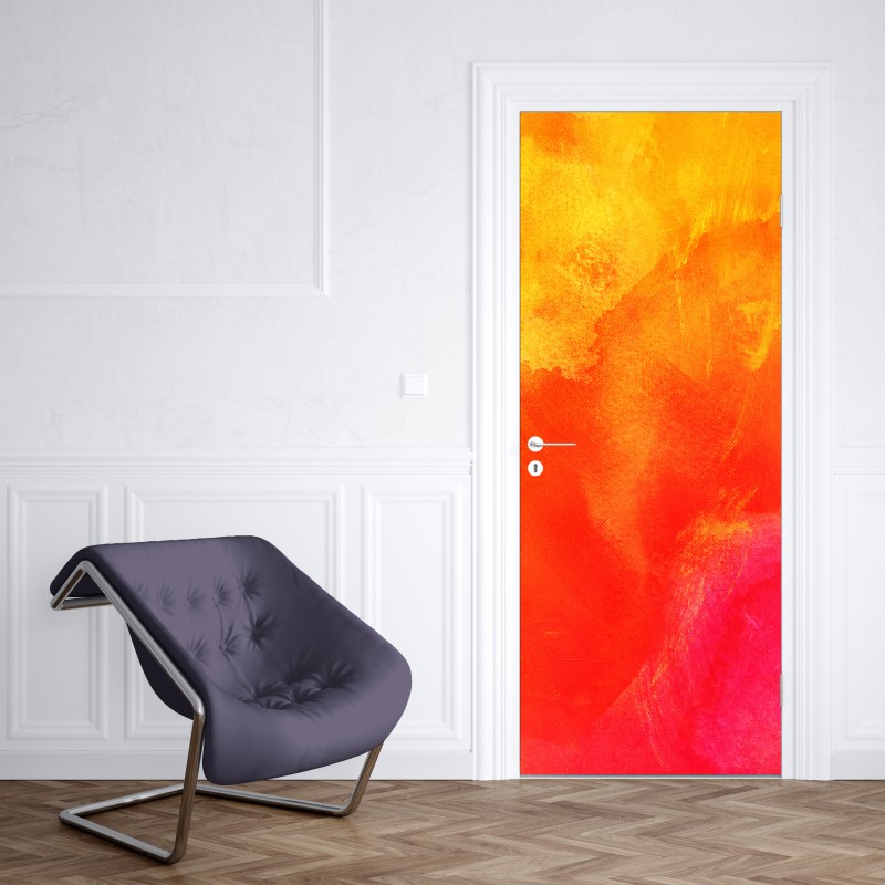 Naklejka na drzwi żywy pomarańczowy gradient abstrakcyjny – Wallissimo® Naklejka na drzwi żywy pomarańczowy gradient abstrakcyjny – Wallissimo®