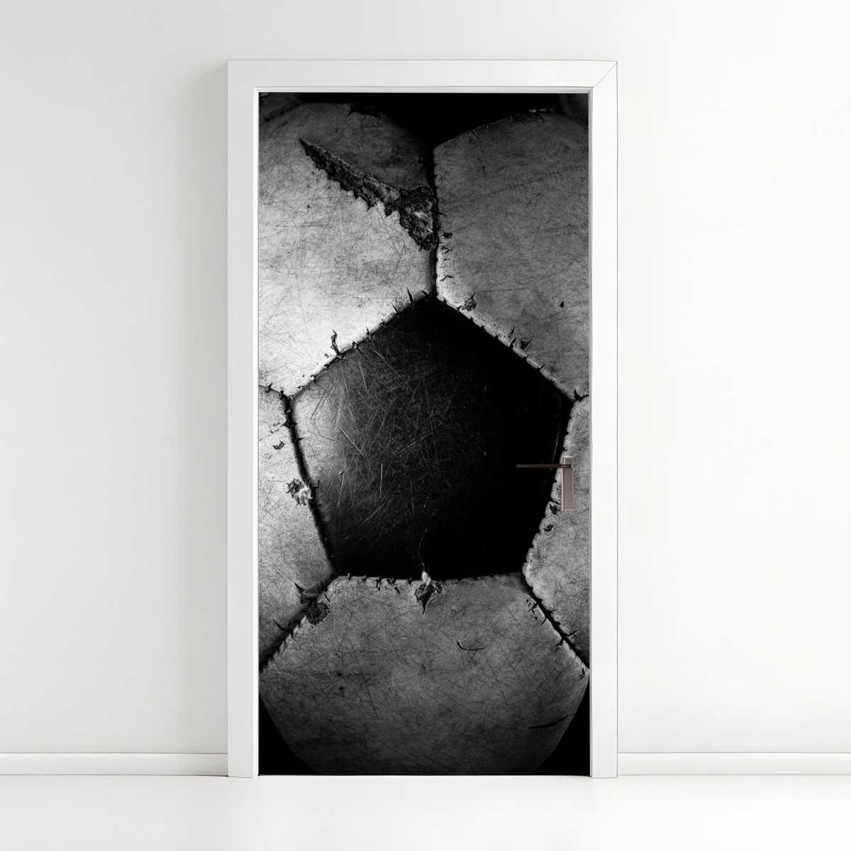 Door sticker worn soccer ball close-up – Wallissimo®