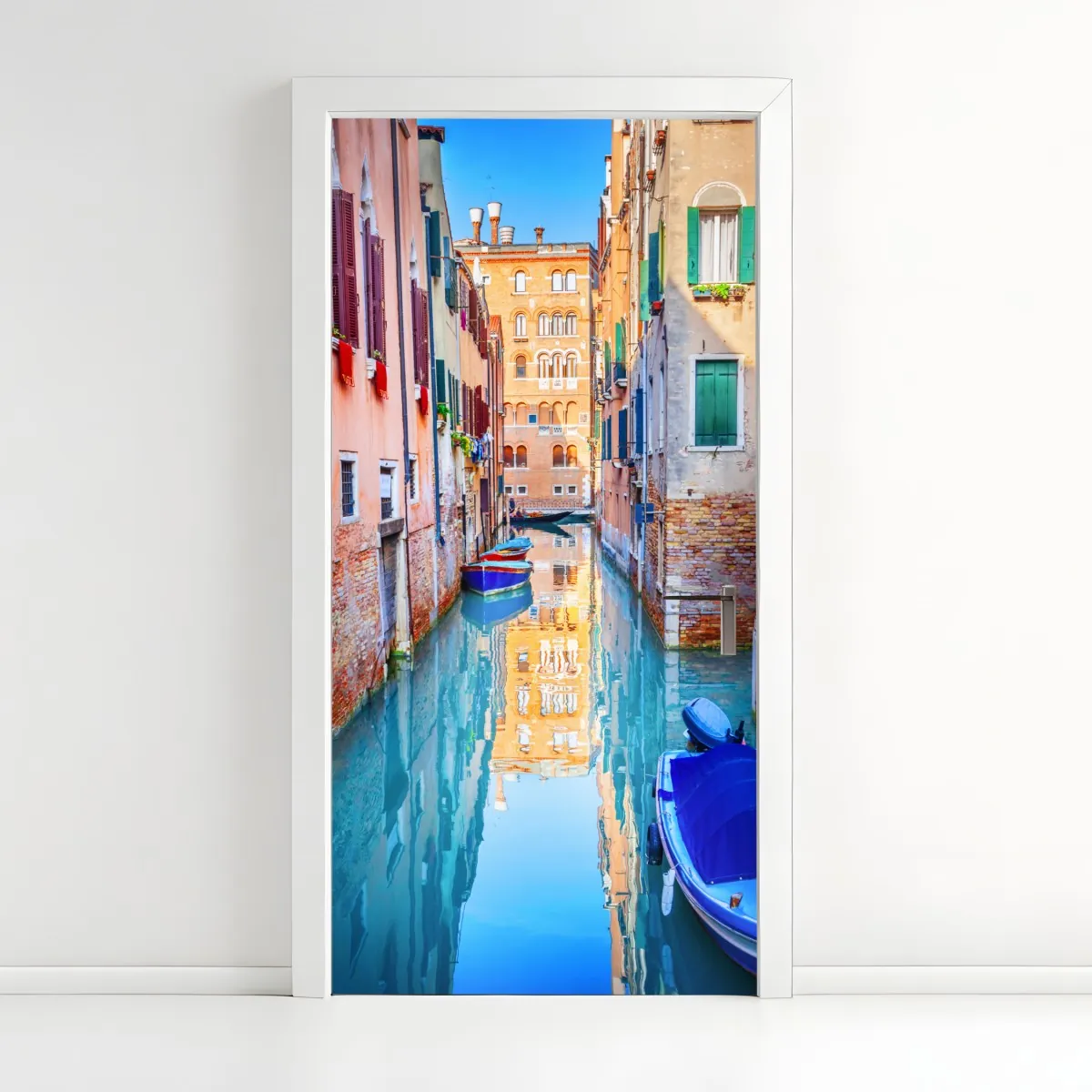 Naklejka na drzwi Wenecja kanał i odbicia – Wallissimo® Naklejka na drzwi Wenecja kanał i odbicia – Wallissimo®