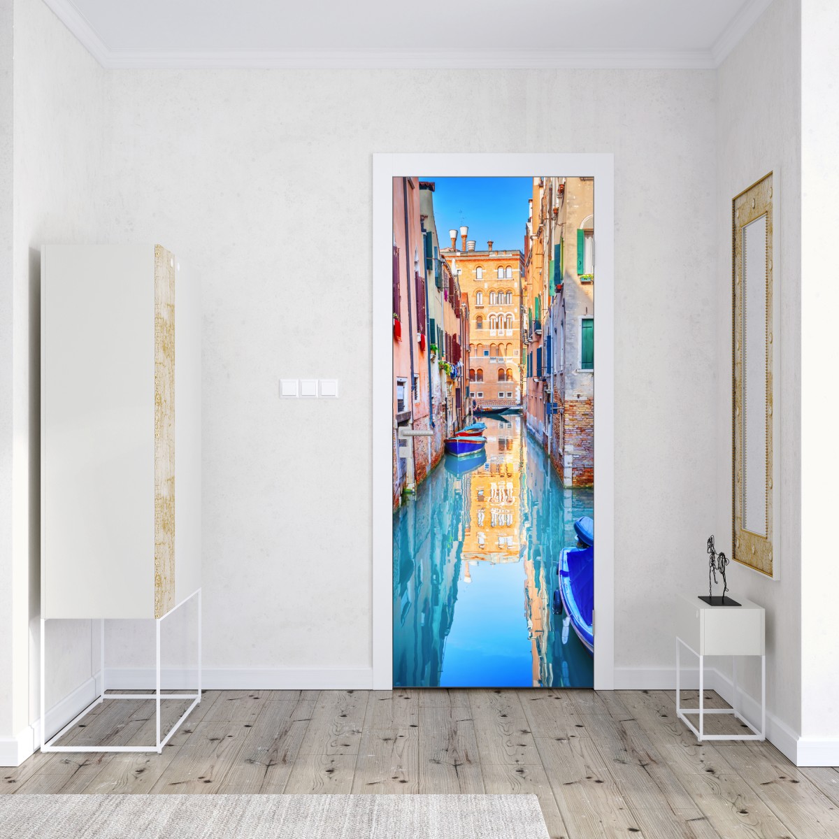 Naklejka na drzwi Wenecja kanał i odbicia – Wallissimo® Naklejka na drzwi Wenecja kanał i odbicia – Wallissimo®