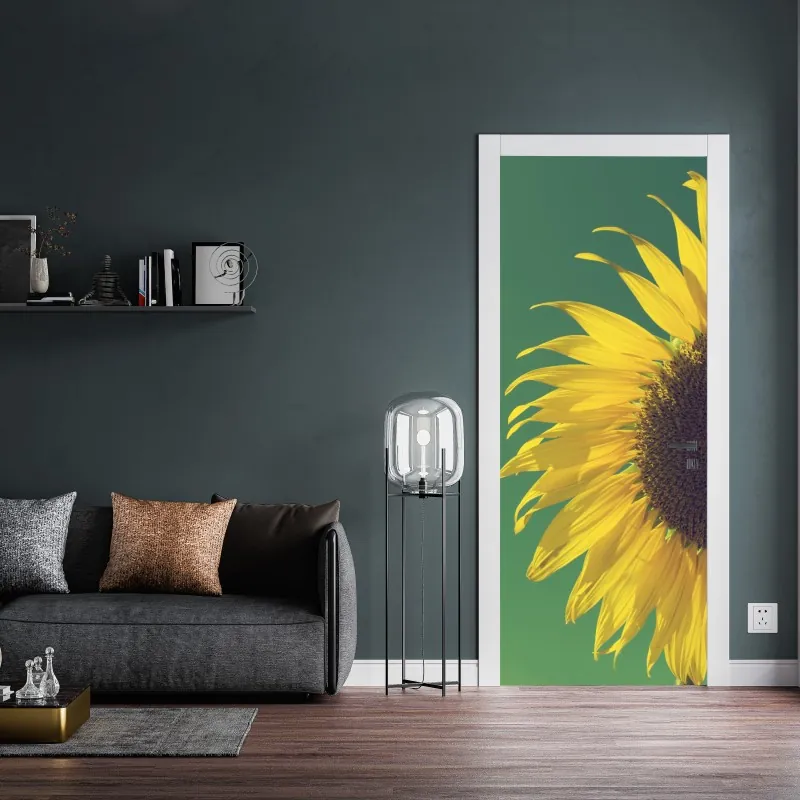 Naklejka na drzwi słoneczna leśna ścieżka – Wallissimo®