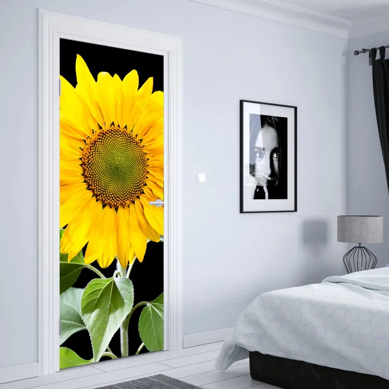 Naklejka na drzwi słoneczna leśna ścieżka – Wallissimo®