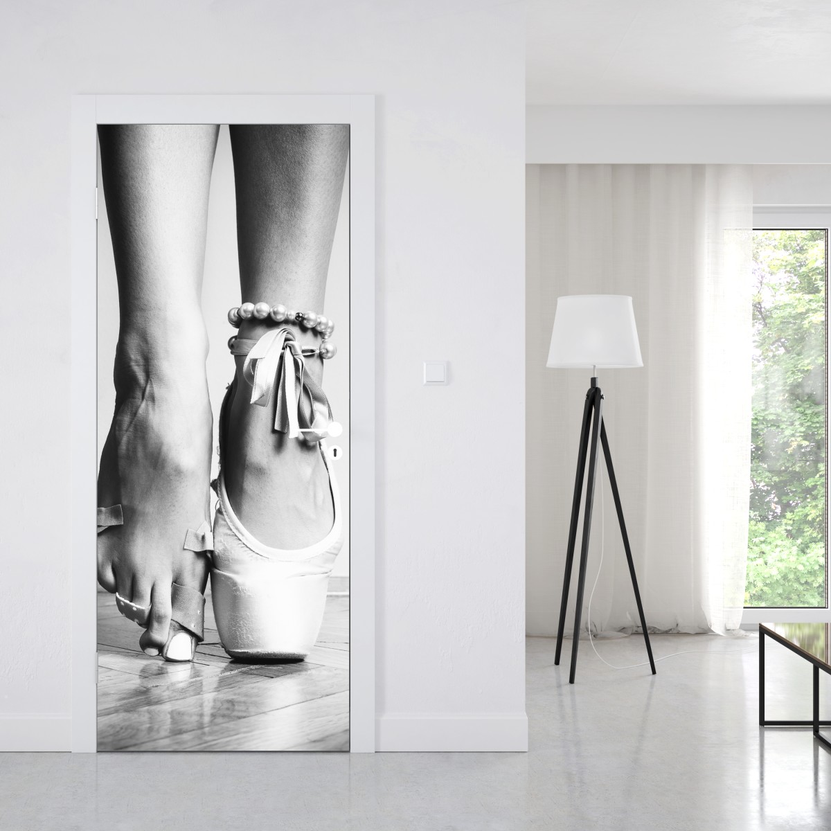 Naklejka na drzwi gracja baletowa na pointach – Wallissimo® Naklejka na drzwi gracja baletowa na pointach – Wallissimo®