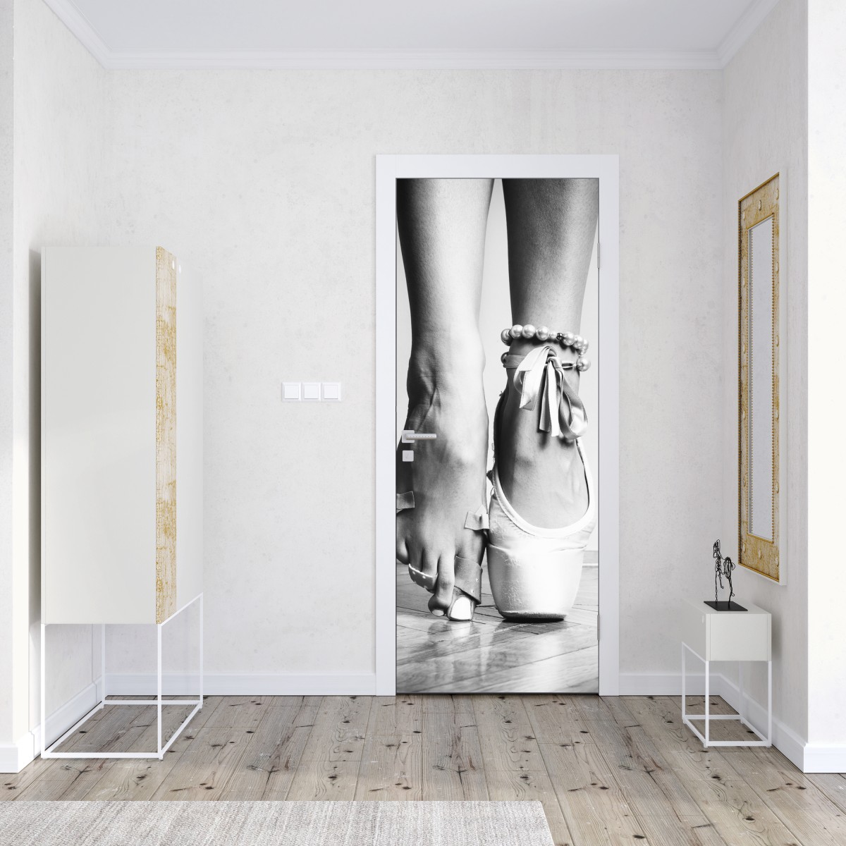 Naklejka na drzwi gracja baletowa na pointach – Wallissimo® Naklejka na drzwi gracja baletowa na pointach – Wallissimo®