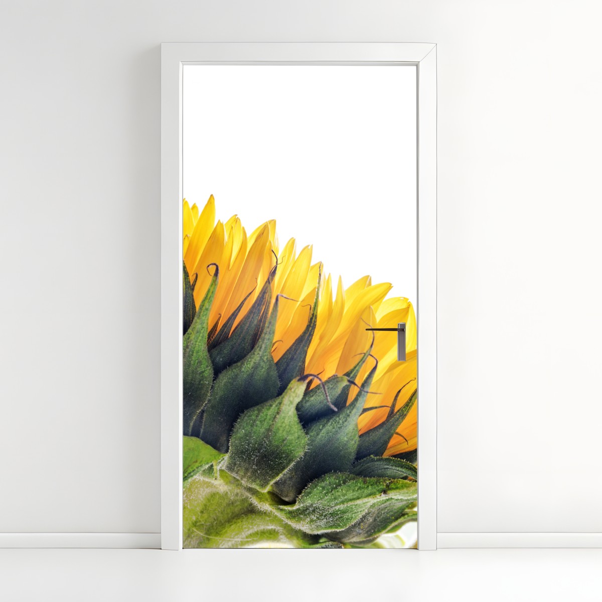 Door sticker sunflower corner on white background – Wallissimo®