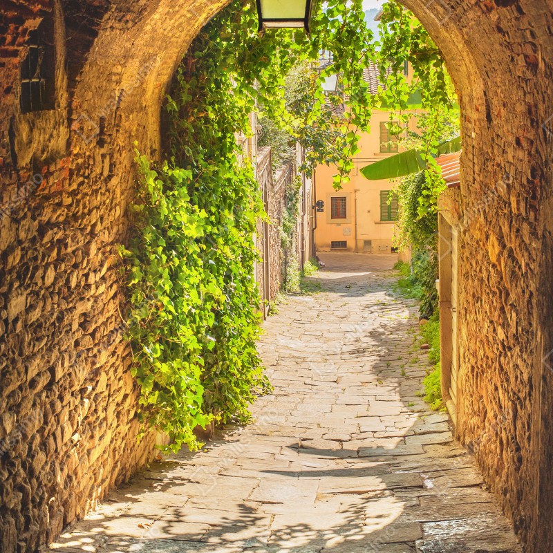 Naklejka na drzwi słoneczna uliczka w Toskanii – Wallissimo® Naklejka na drzwi słoneczna uliczka w Toskanii – Wallissimo®