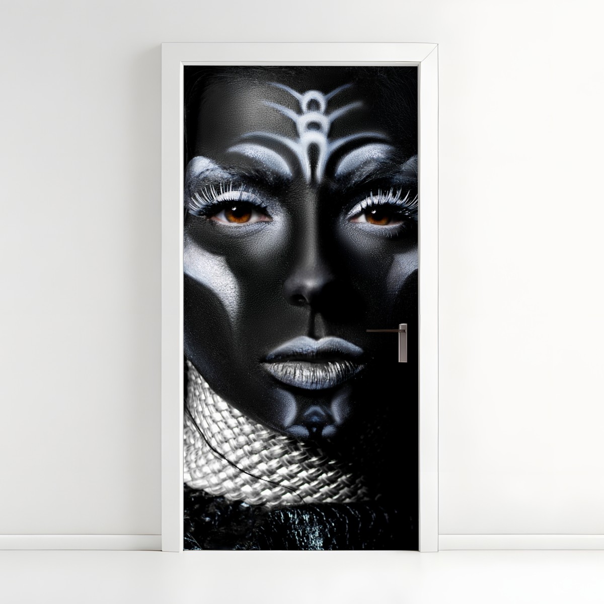 Door sticker dark tribal beauty portrait – Wallissimo®