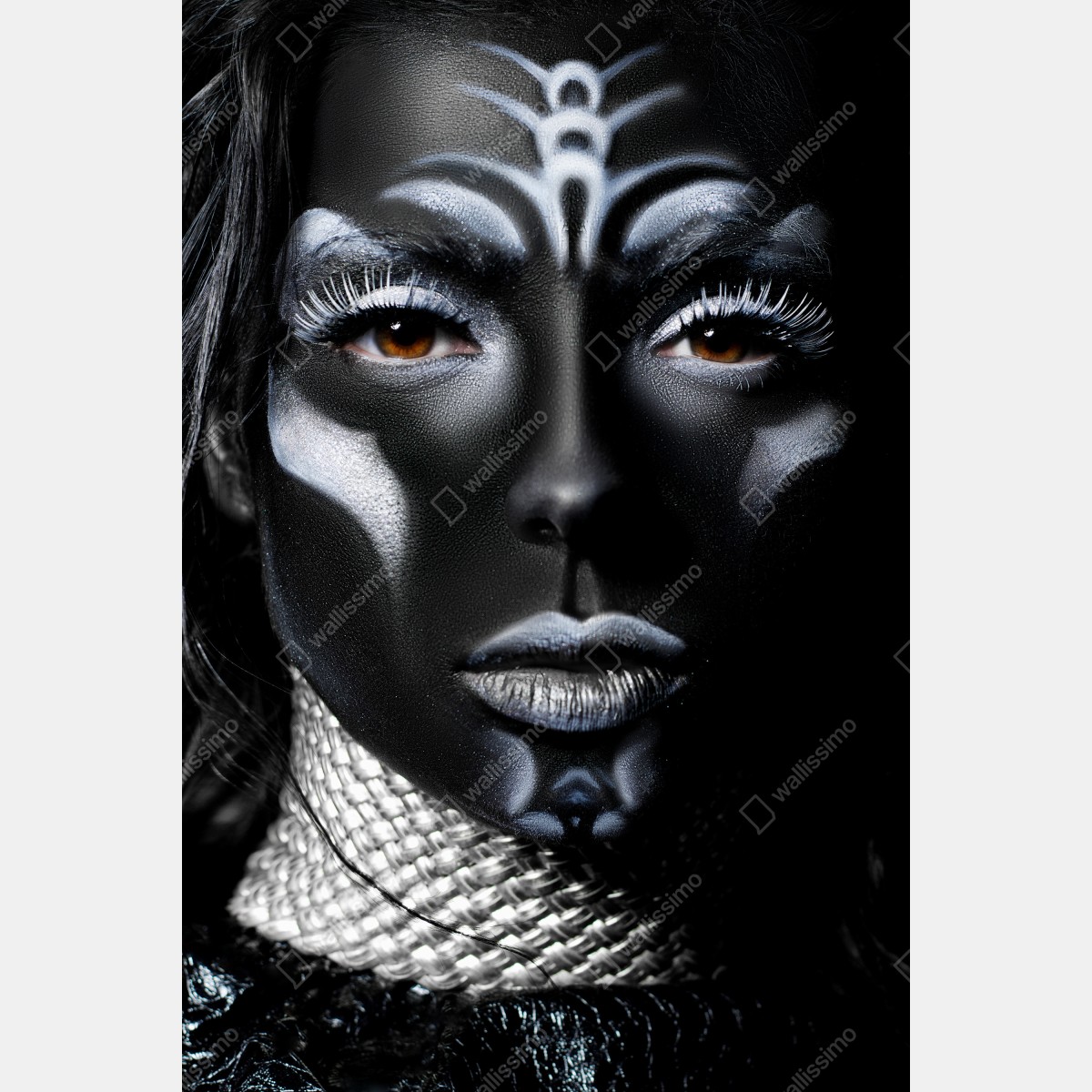 Naklejka na drzwi ciemny plemienny portret – Wallissimo® Naklejka na drzwi ciemny plemienny portret – Wallissimo®