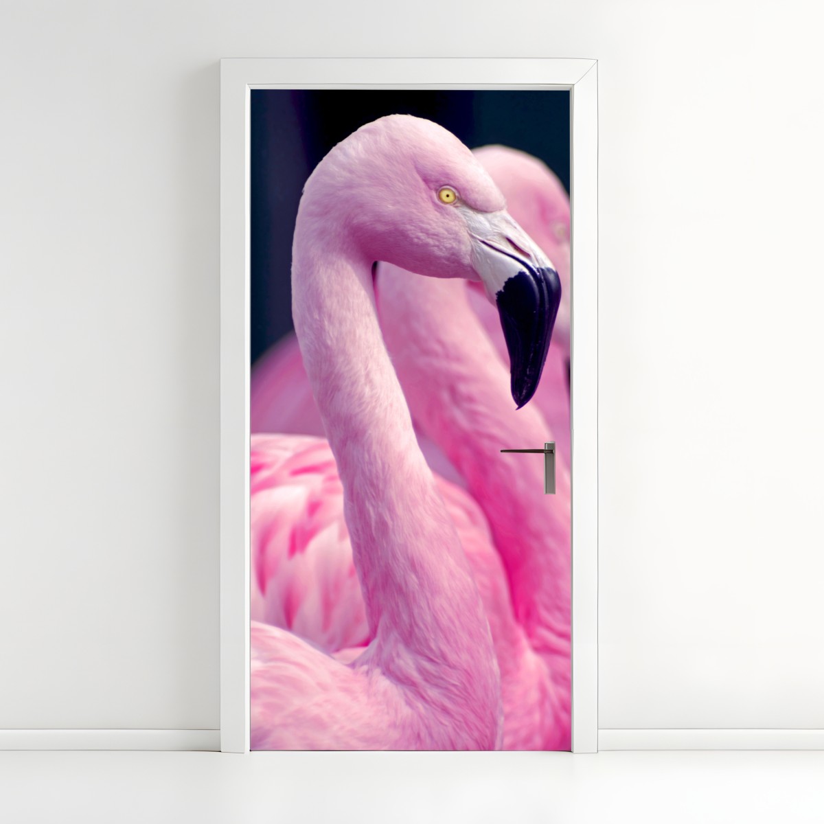 Door sticker graceful pink flamingo portrait – Wallissimo®