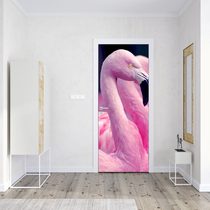 Naklejka na drzwi majestatyczny portret czarnej pantery – Wallissimo®