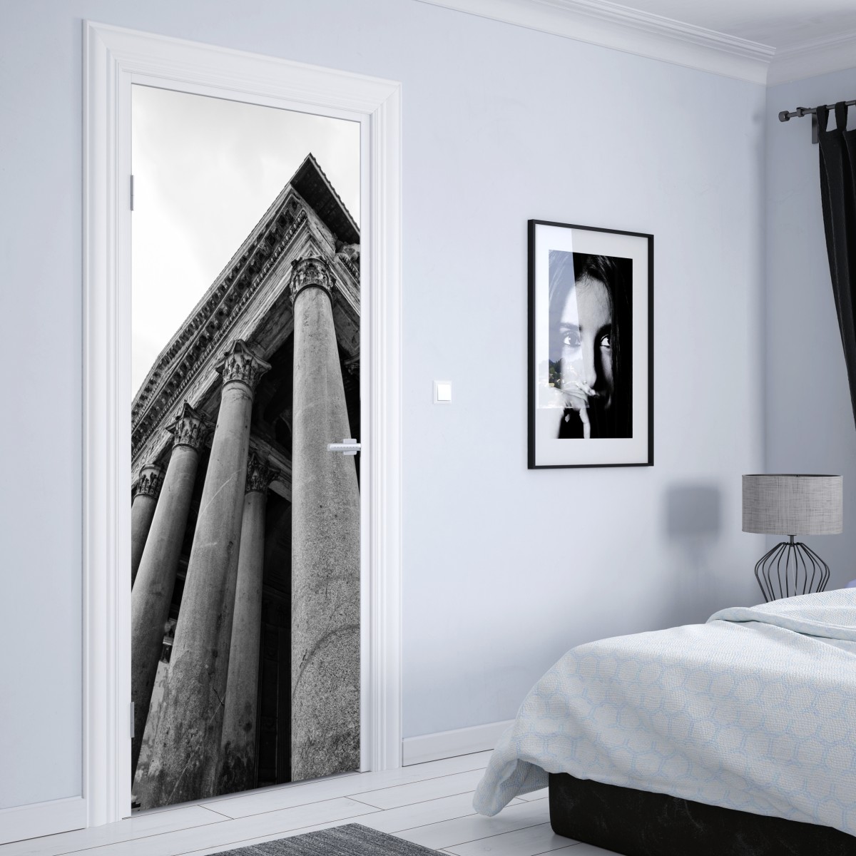 Naklejka na drzwi monumentalne kolumny Panteonu w Rzymie – Wallissimo® Naklejka na drzwi monumentalne kolumny Panteonu w Rzymie – Wallissimo®