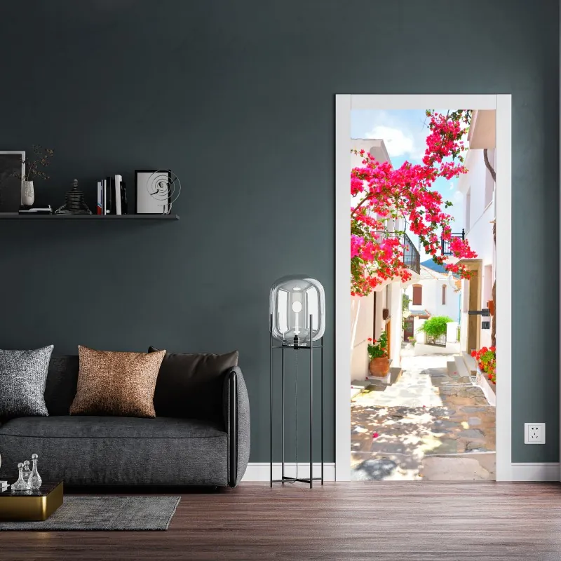 Naklejka na drzwi minimalistyczne geometryczne wnętrze z świetlikiem – Wallissimo®