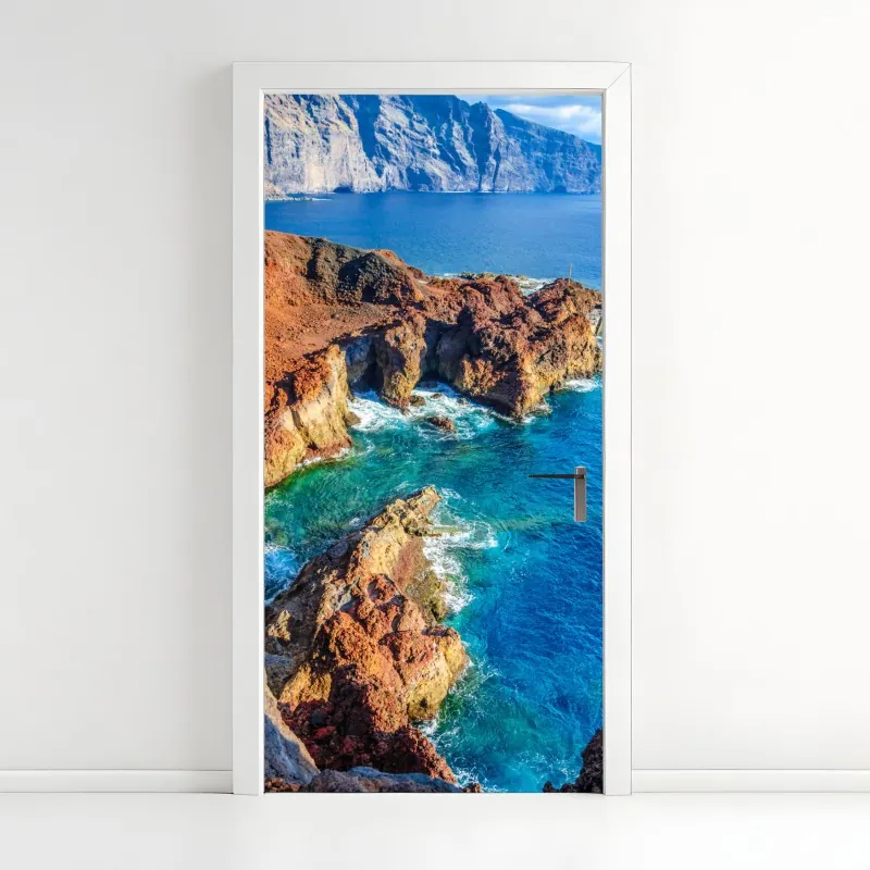 Naklejka na drzwi vintage wzór botaniczny z piwoniami – Wallissimo®