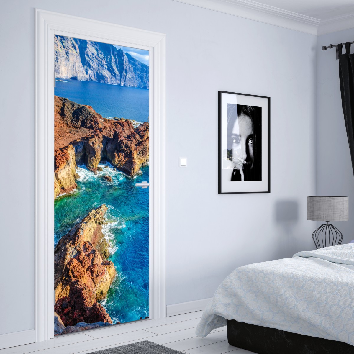 Naklejka na drzwi surowe klify i turkusowe morze przy Punto Teno, Teneryfa – Wallissimo® Naklejka na drzwi surowe klify i turkusowe morze przy Punto Teno, Teneryfa – Wallissimo®