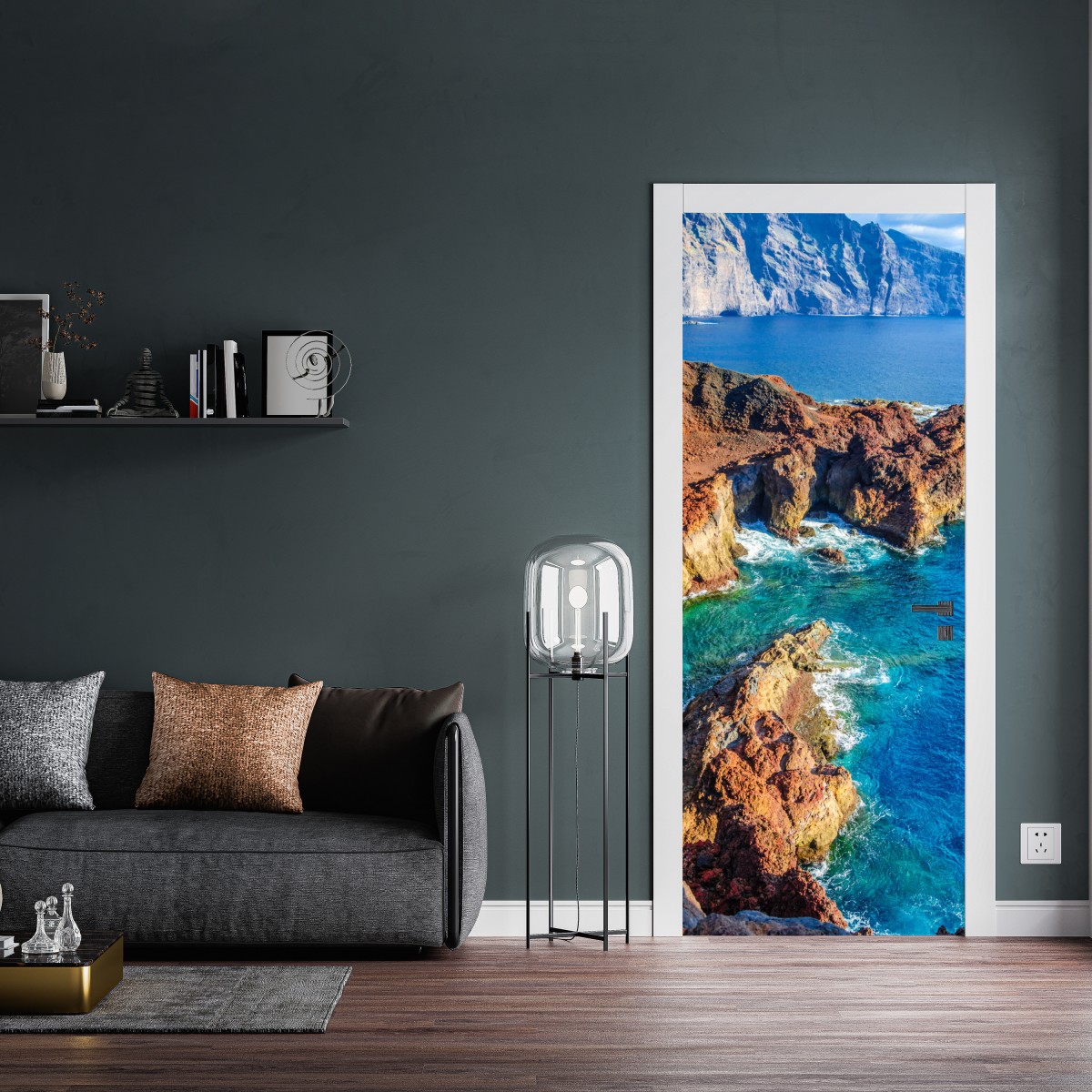 Naklejka na drzwi surowe klify i turkusowe morze przy Punto Teno, Teneryfa – Wallissimo® Naklejka na drzwi surowe klify i turkusowe morze przy Punto Teno, Teneryfa – Wallissimo®