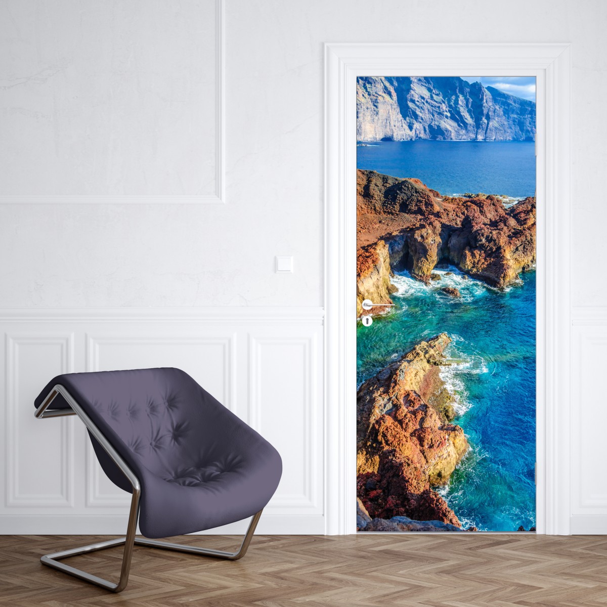 Naklejka na drzwi surowe klify i turkusowe morze przy Punto Teno, Teneryfa – Wallissimo® Naklejka na drzwi surowe klify i turkusowe morze przy Punto Teno, Teneryfa – Wallissimo®