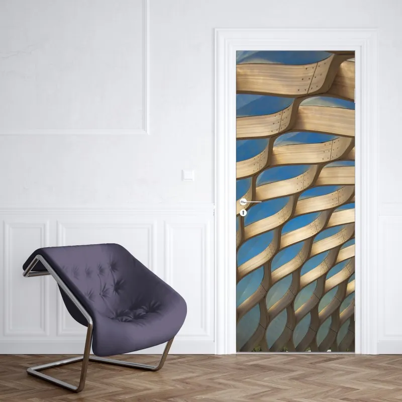 Naklejka na drzwi fioletowy bukiet tulipanów – Wallissimo®