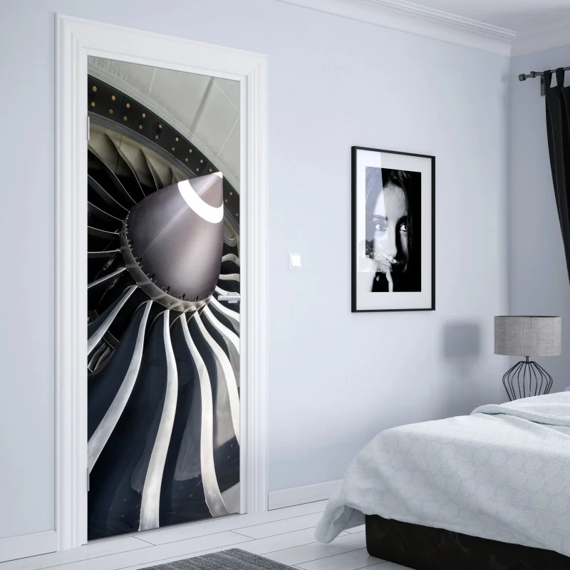 Naklejka na drzwi majestatyczne odbicie Alp przy Bachalpsee – Wallissimo®