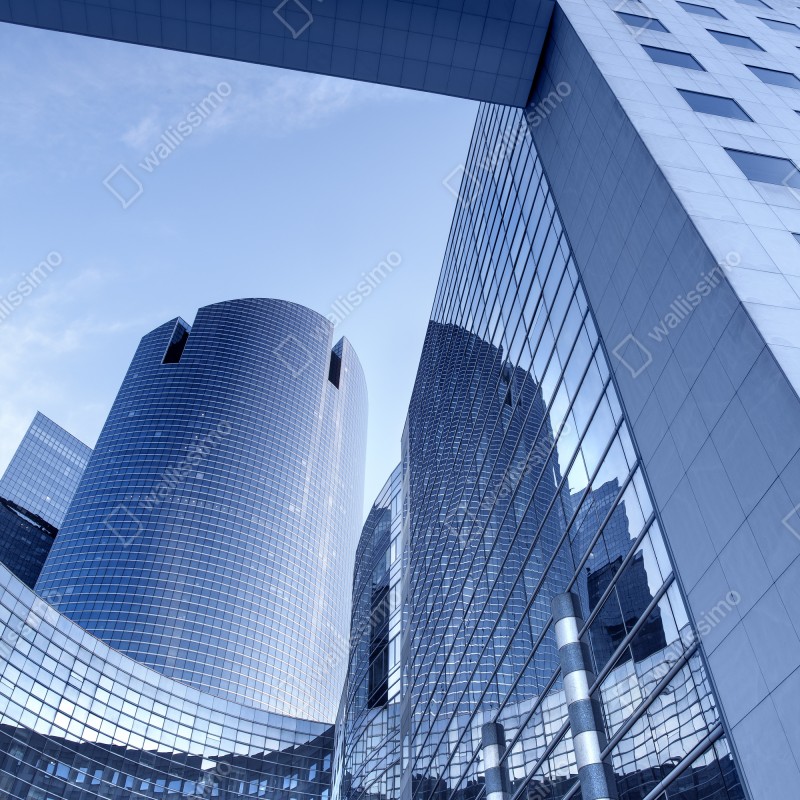 Naklejka na drzwi nowoczesna niebieska panorama miejska – Wallissimo® Naklejka na drzwi nowoczesna niebieska panorama miejska – Wallissimo®