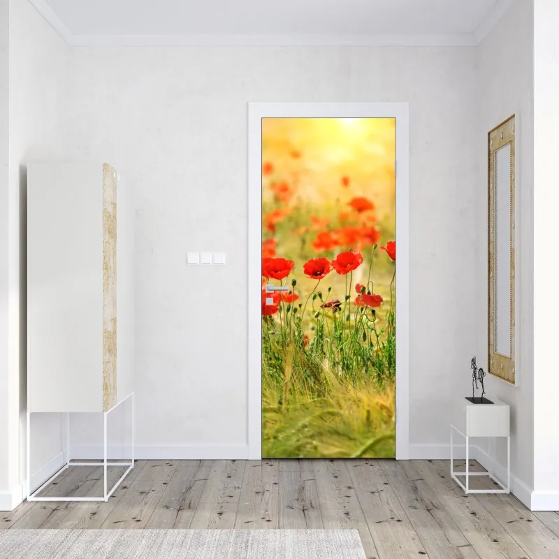 Naklejka na drzwi perspektywa Mostu Brooklyńskiego w monochromie – Wallissimo®