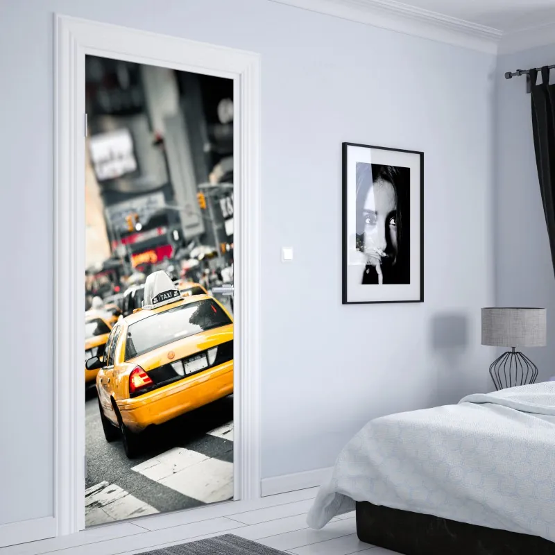 Naklejka na drzwi czarny marmur marquina do nowoczesnych wnętrz – Wallissimo®