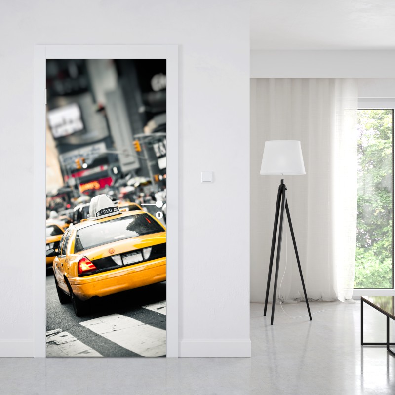 Naklejka na drzwi żółta taksówka na ulicach Nowego Jorku – Wallissimo® Naklejka na drzwi żółta taksówka na ulicach Nowego Jorku – Wallissimo®