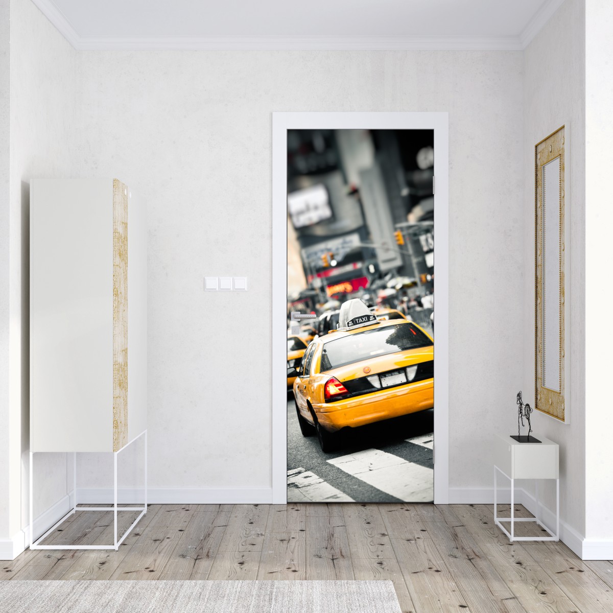 Naklejka na drzwi żółta taksówka na ulicach Nowego Jorku – Wallissimo® Naklejka na drzwi żółta taksówka na ulicach Nowego Jorku – Wallissimo®