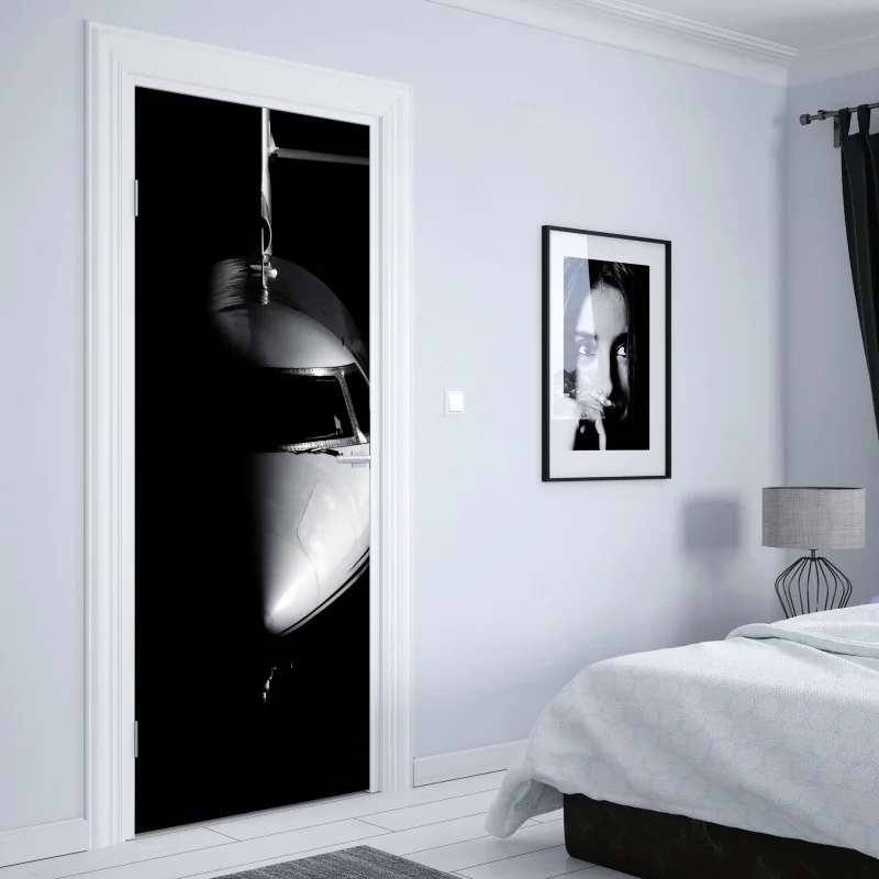 Naklejka na drzwi złote płynne linie abstrakcyjny wzór – Wallissimo®