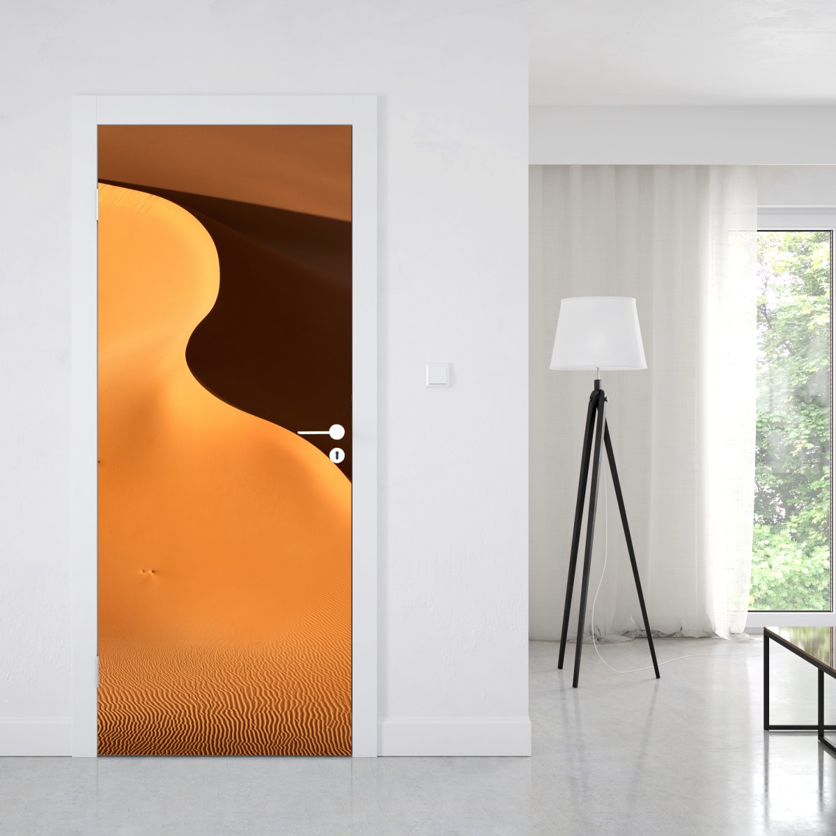 Naklejka na drzwi złote krzywizny wydmy – Wallissimo® Naklejka na drzwi złote krzywizny wydmy – Wallissimo®